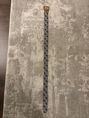 Guess Beige Logo Strap with Gold Buckle